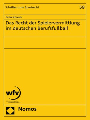 cover image of Das Recht der Spielervermittlung im deutschen Berufsfußball